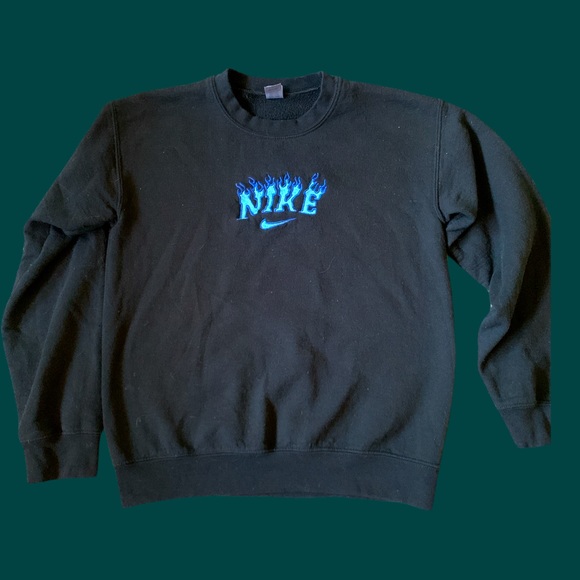 flame nike crewneck
